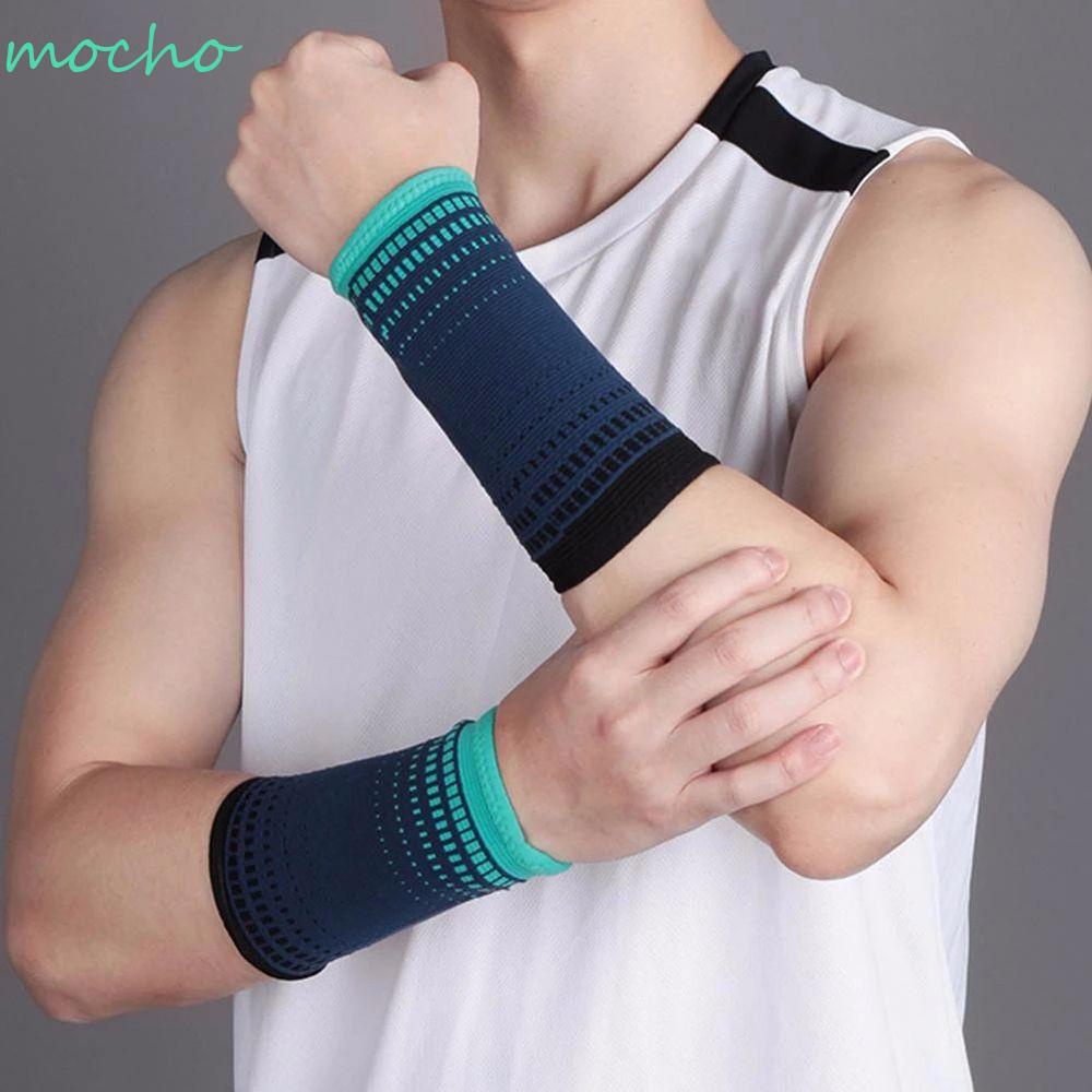 Băng quấn bảo vệ cổ tay khi chơi bóng rổ/ bóng chuyền từ nylon dệt kim thoáng khí thấm hút mồ hôi tùy chọn màu sắc