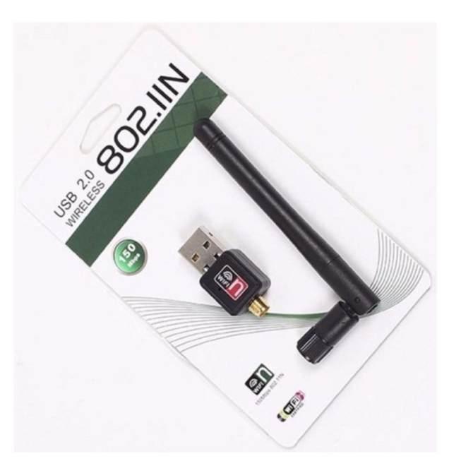 USB thu WIFI chuẩn N có angten cho máy tính, pc, laptop tốc độ cao -dc2381đen