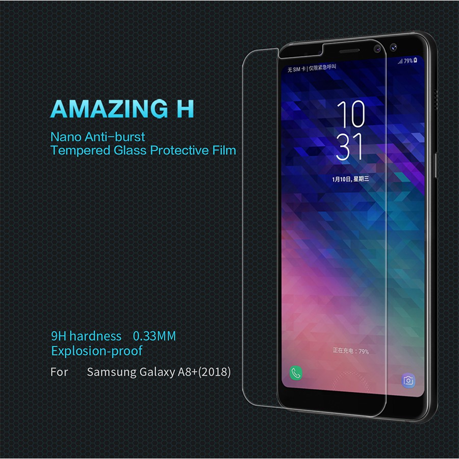 Miếng Dán Cường Lực Nillkin 9H Cho Samsung Galaxy A8 Plus 2018