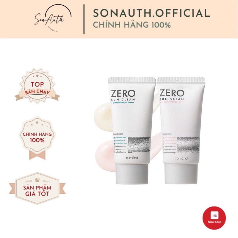 Kem chống nắng Romand Zero Sun Clean SPF 50+