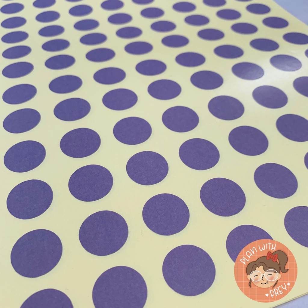 Set 96 sticker hình tròn để trang trí nhiều màu | Desigined by Plan With Prey