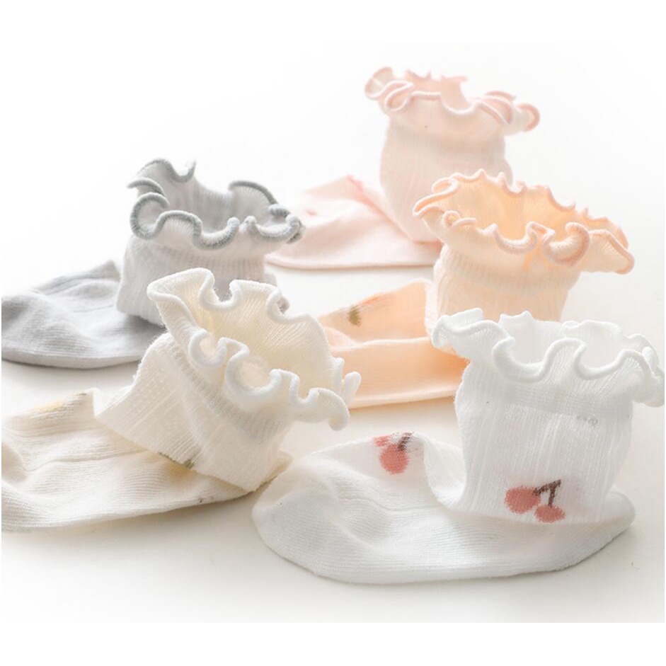 Vớ Cotton Mỏng Phối Lưới Thoáng Khí Thoải Mái Thời Trang Mùa Hè 0-5 Tuổi Cho Bé Gái 0019