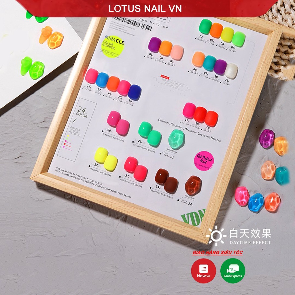 Sơn gel neon dạ quang vendeeni phát sáng trong đêm chai 15ml