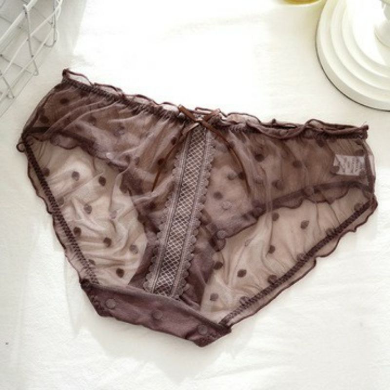 Quần lót nữ lưới dây ren nơ ruy băng thoáng khí Lolita sexy freesz hông 78-95cm M27 | BigBuy360 - bigbuy360.vn