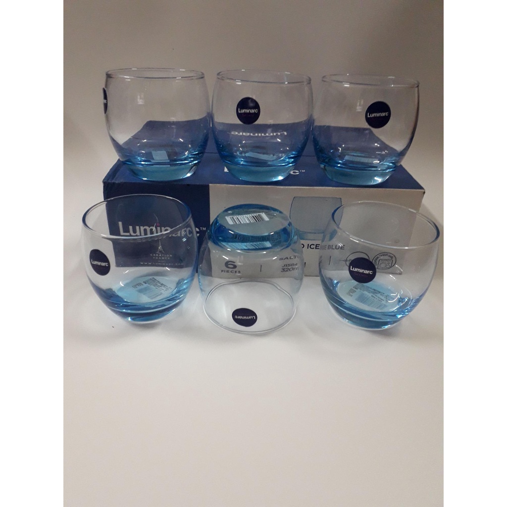 BỘ 06 CỐC THỦY TINH TRỨNG LÙN XANH 320ML - LUMINARC