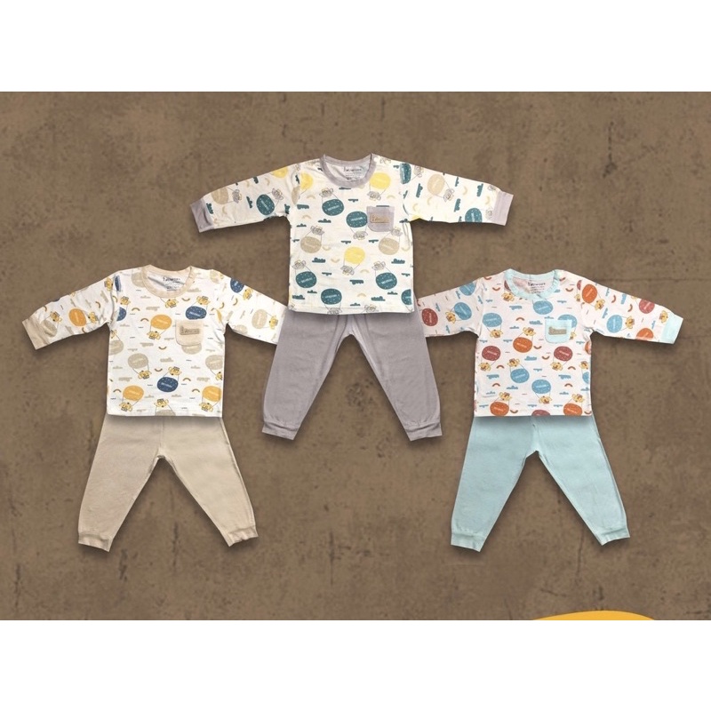 Bộ Quần áo FatherCare trẻ em Cài vai Dài tay - Voi (Họa tiết - Trơn) FC856