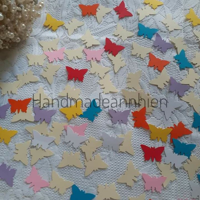20 - 35 - 50 hình bươm bướm, có 3 size bằng giấy màu - thủ công mầm non cho bé - hình trang trí thiệp 3D, Valentine...