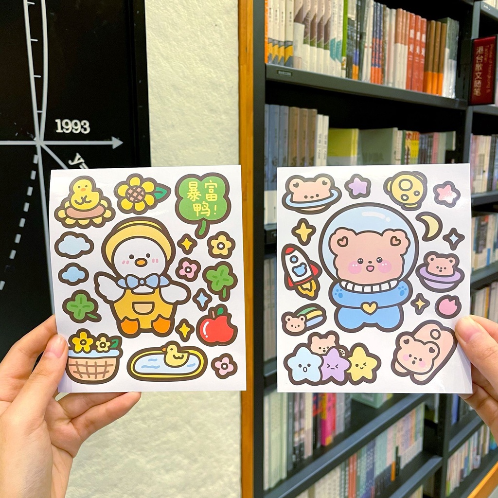 Bộ Sticker Đủ loại, Sticker hình dán dễ thương, Giấy dán trang trí Bình Giữ Nhiệt, Điện thoại Hàn Quốc RICKSTORE