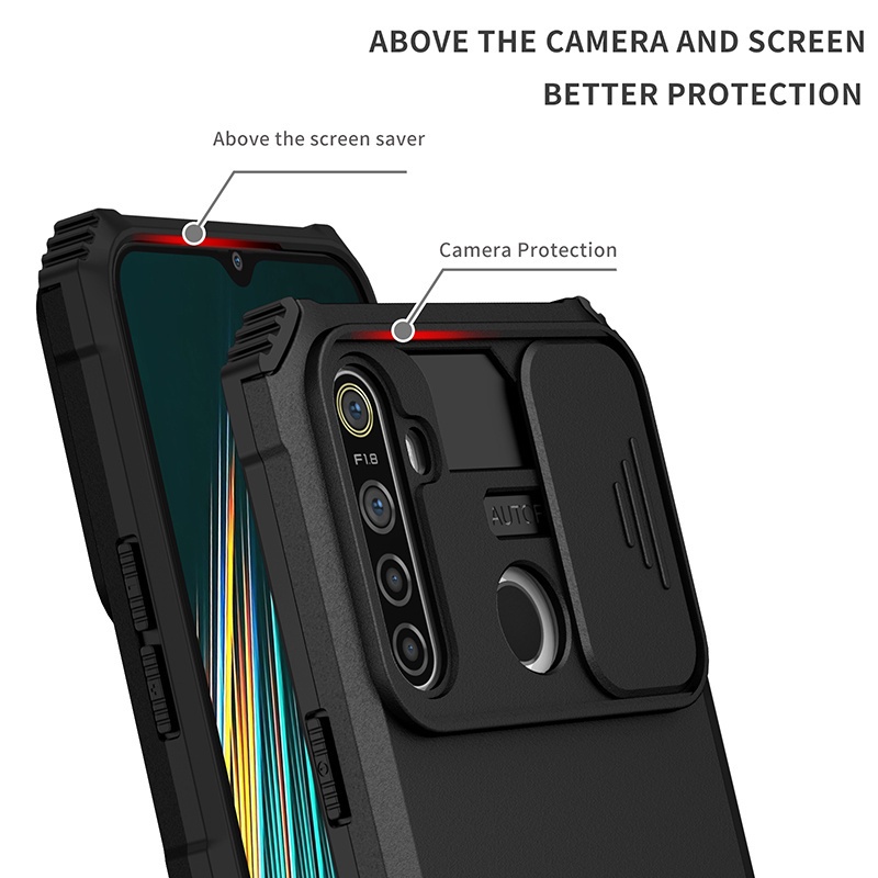 Ốp Điện Thoại Chống Sốc Có Giá Đỡ Cho Realme 5 5i 5s 6i 7i 9i C3 C2 A1k