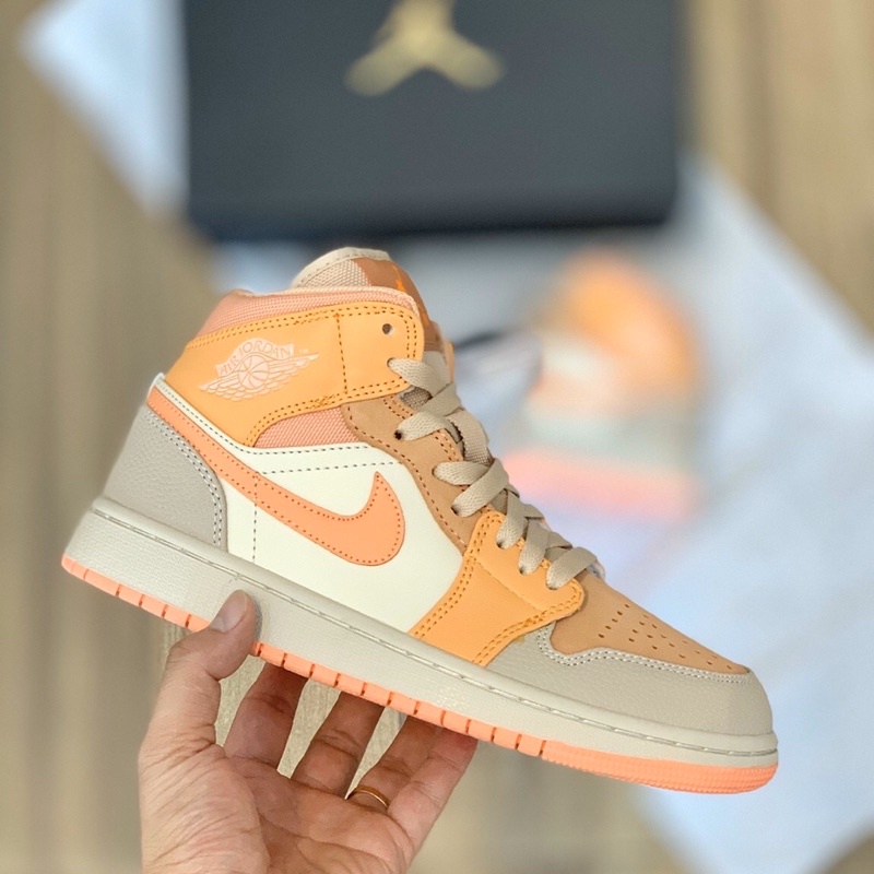 GIÀY JORDAN1 MID HỒNG CAM SC [ FULL BOX + FREE SHIP ]