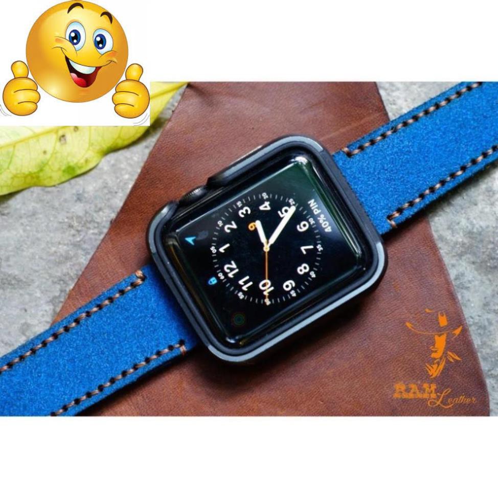 DÂY APPLE WATCH DA BÒ XANH COBAN CỰC ĐẸP- ĐỦ SIZE 20MM , 22MM, APPLE WATCH-CHÍNH HÀNG RAM LEATHER .