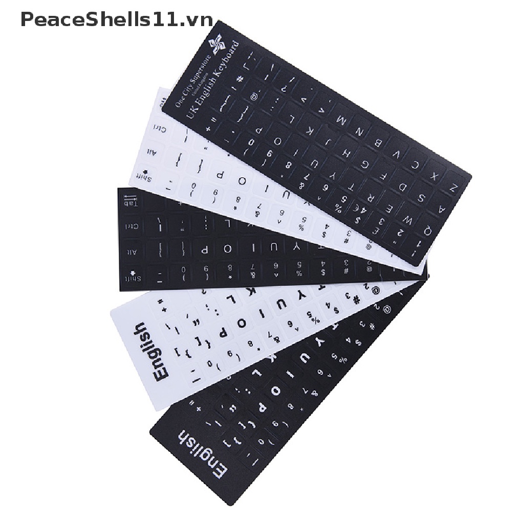 Miếng Dán Thay Thế Bàn Phím Chữ Tiếng Anh Màu Trắng Đen Cho PC / Laptop
