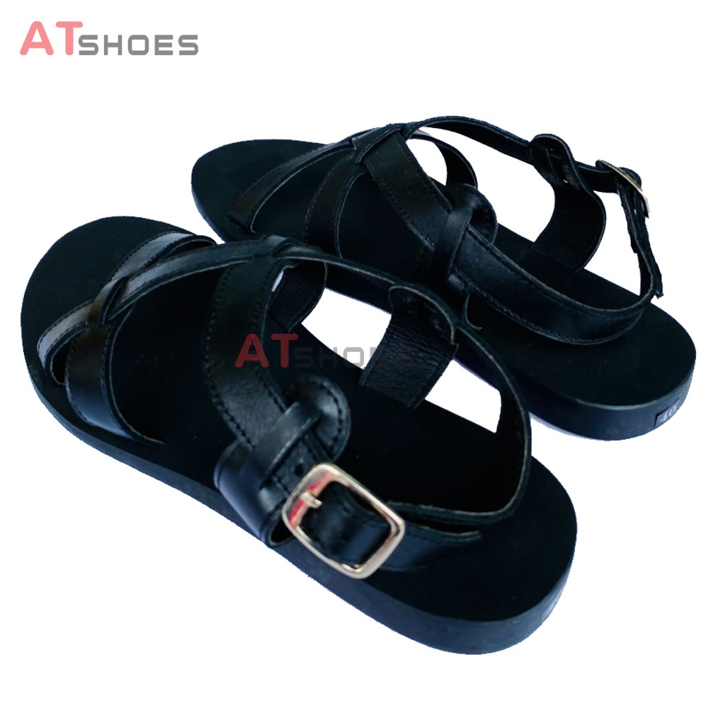 Dép Da Nam Cao Cấp Da Bò Thật Dép Sandal Nam Hàng Thiết Kế Trẻ Trung Đế Caosu Chống Nước Atshoes XDxn205