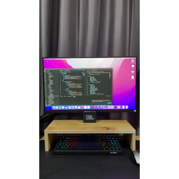 Kệ gỗ để màn hình máy tính,lap top cho bàn làm việc sịn xò Kích thước 20x50x10cm