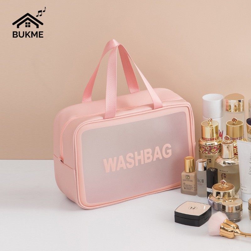 Túi du lịch đựng mỹ phẩm đồ trang điểm Washbag mini trong suốt chống nước tiện lợi