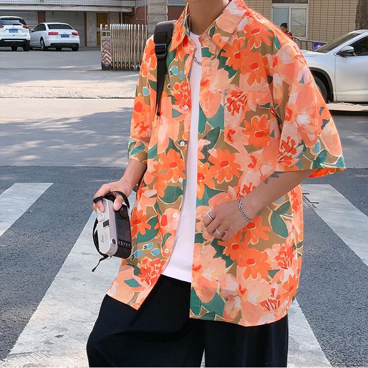 Áo Sơ Mi Tay Ngắn Họa Tiết Hawaii-05