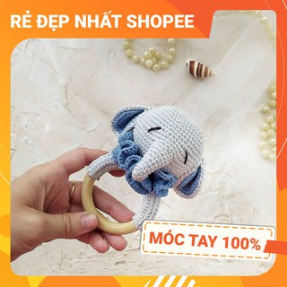 [FREESHIP + HANDMADE] Lục lạc cầm tay VOI NGỘ NGHĨNH 2, móc tay 100% len chất lượng cao, an toàn tuyệt đối cho bé