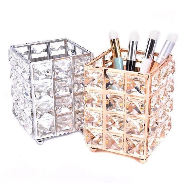 hũ đựng cọ makeup - cọ nail pha lê