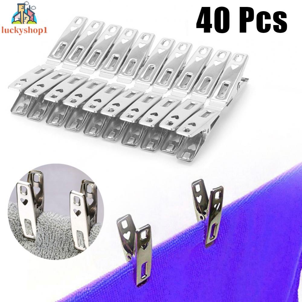 Set 40 Kẹp Vải Co Giãn Bằng Thép Không Gỉ Chất Lượng Cao