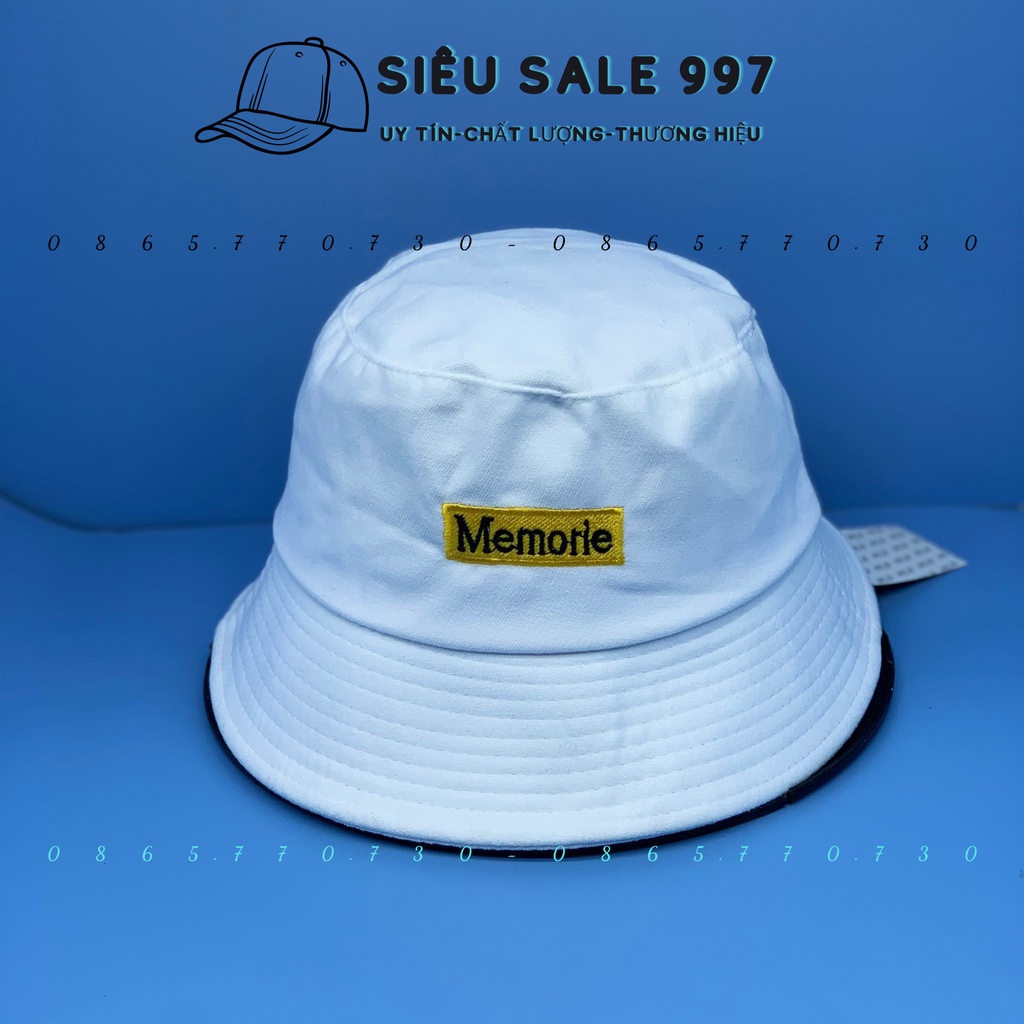 MŨ BUKCET MEMORIE NHUNG MỊN - NÓN RỘNG VÀNH THÊU LOGO FORM CHUẨN ĐẸP THỜI TRANG NAM NỮ
