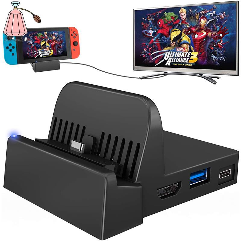 Bộ Đế Sạc Mini Cho Máy Chơi Game Nintendo Switch Kèm Cổng Usb 3.0