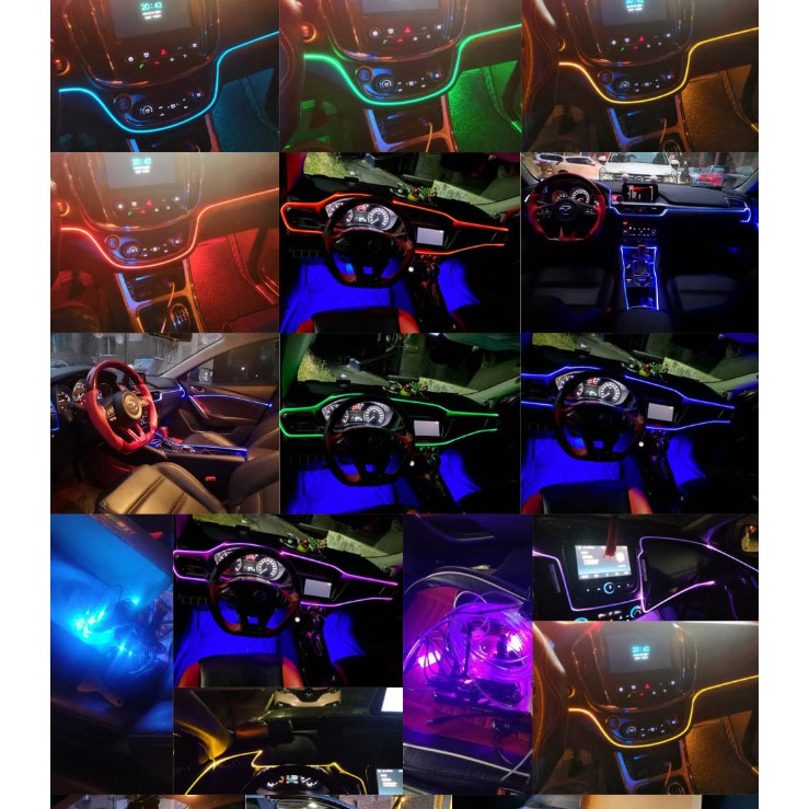 LYMOYO Dây đèn LED RGB trang trí nội thất xe hơi 5/6/8m