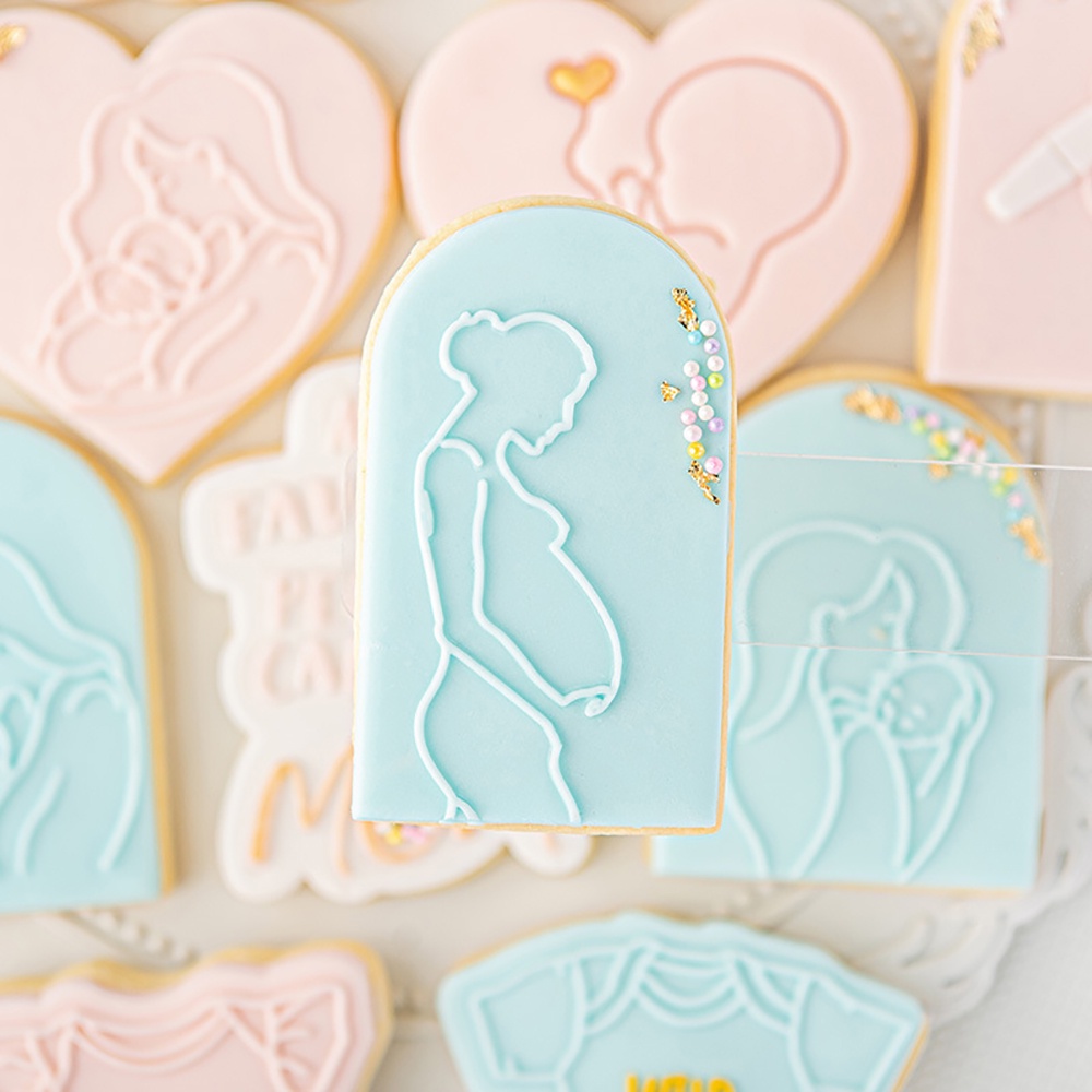 Khuôn Cắt Trang Trí Bánh Ngọt Bằng Acrylic In Nổi Họa Tiết Chữ Mommy To Be Baby Dễ Thương Dùng Trang Trí
