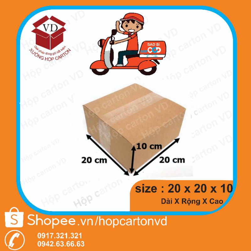 Hộp carton đóng hàng 20*20*10