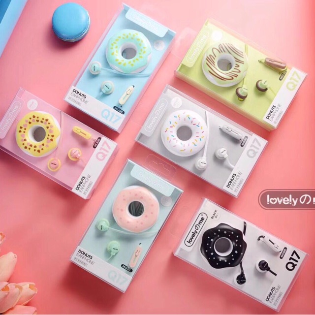 Tai nghe nhét tai kèm hộp đựng bánh donut ❤️