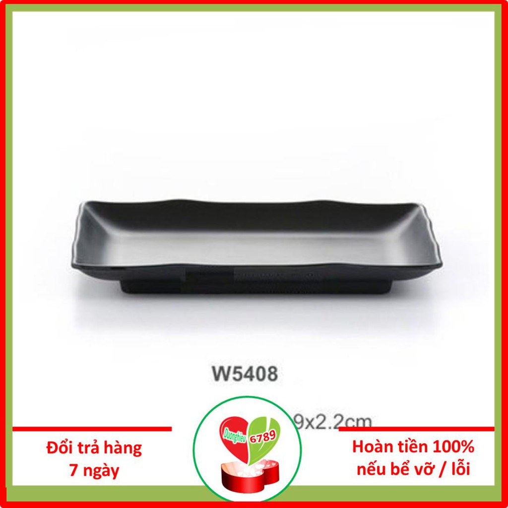 [100% Melamine] Dĩa Hình Chữ Nhật W19 Đĩa Để Thịt Nướng BBQ - Duonghieu6789