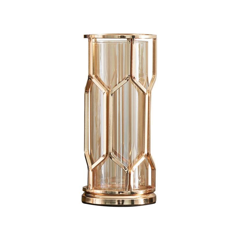 Modern Light Luxury Metal Glass Glass Metal Đồ trang trí Mỹ Phong cách phòng khách Bàn ăn Hiên Trang sức TV Tủ hoa Chai 6.5