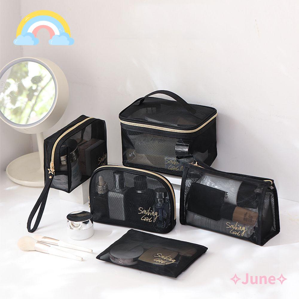 ✧Tháng Sáu✧ Set 1/5 Túi Lưới Đựng Mỹ Phẩm Trong Suốt Cỡ Lớn Tiện Dụng Cho Nữ