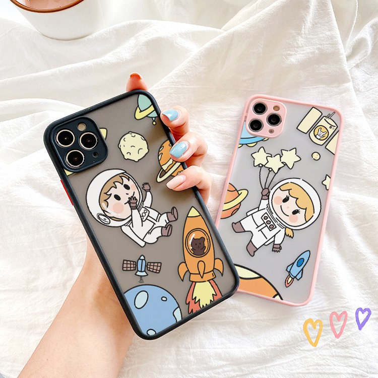 Ốp lưng iphone Space Couple nhám viền nổi cong 6/6plus/6s/6splus/7/7plus/8/8plus/x/xr/xs/11/12/13/pro/max/plus/promax | BigBuy360 - bigbuy360.vn