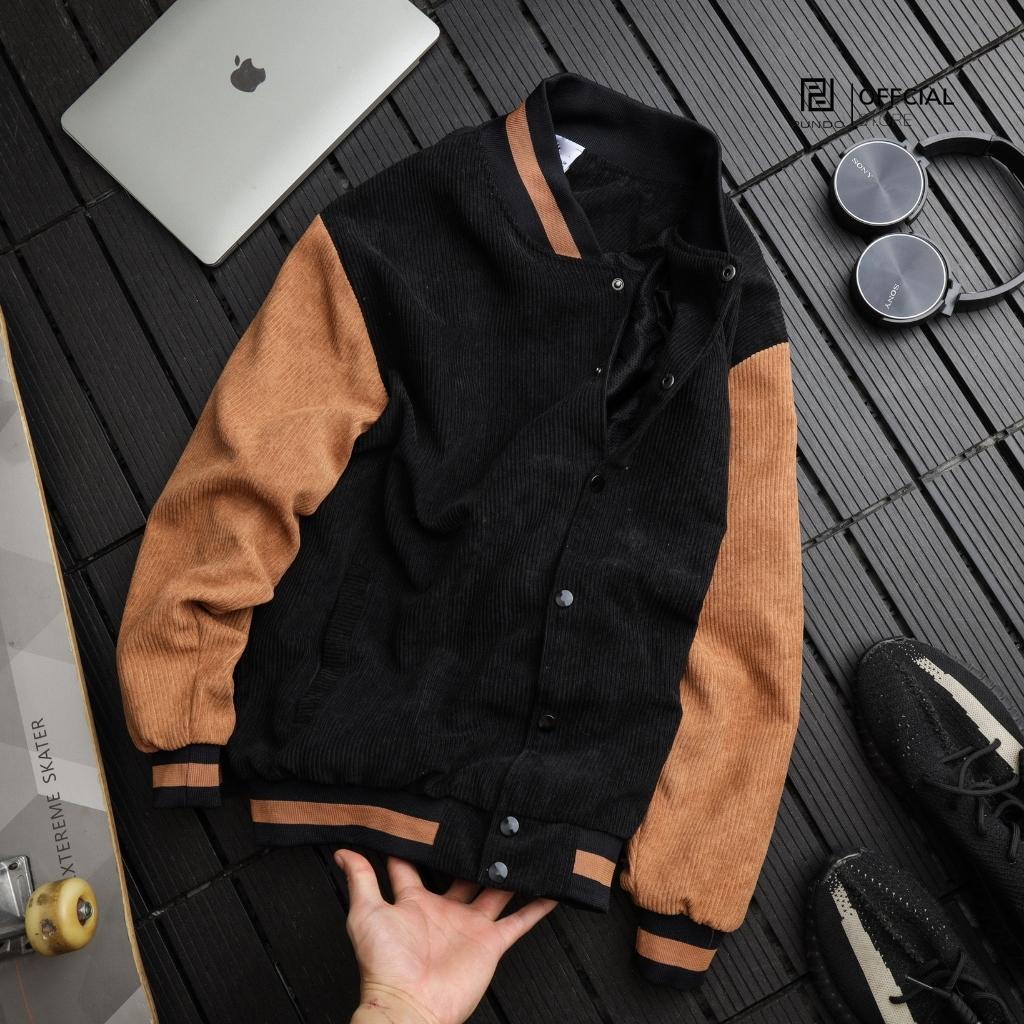 Áo khoác nam bomber chất nhung tăm , dày mềm cao cấp form rộng màu dễ phối PUNDO AKPD12