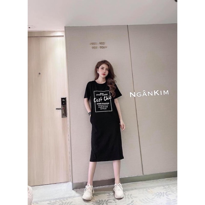 Váy suông - Đầm suông Chất cotton CEST CHIC from rộng dáng dài Có Size Tới 75Kg