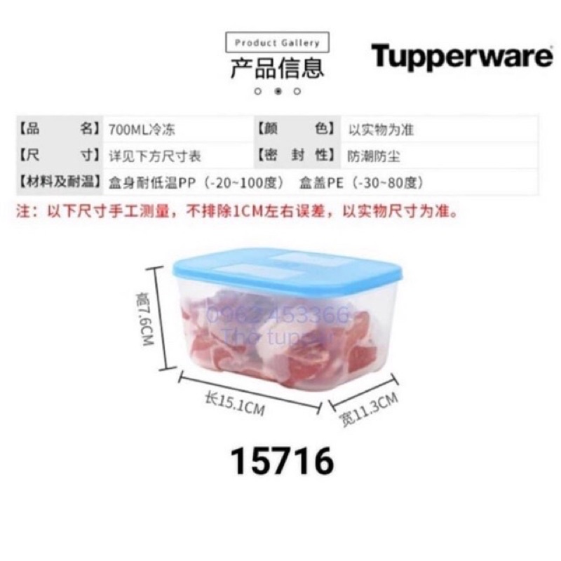 Set 4 hộp trữ đông 700ml Tuperware