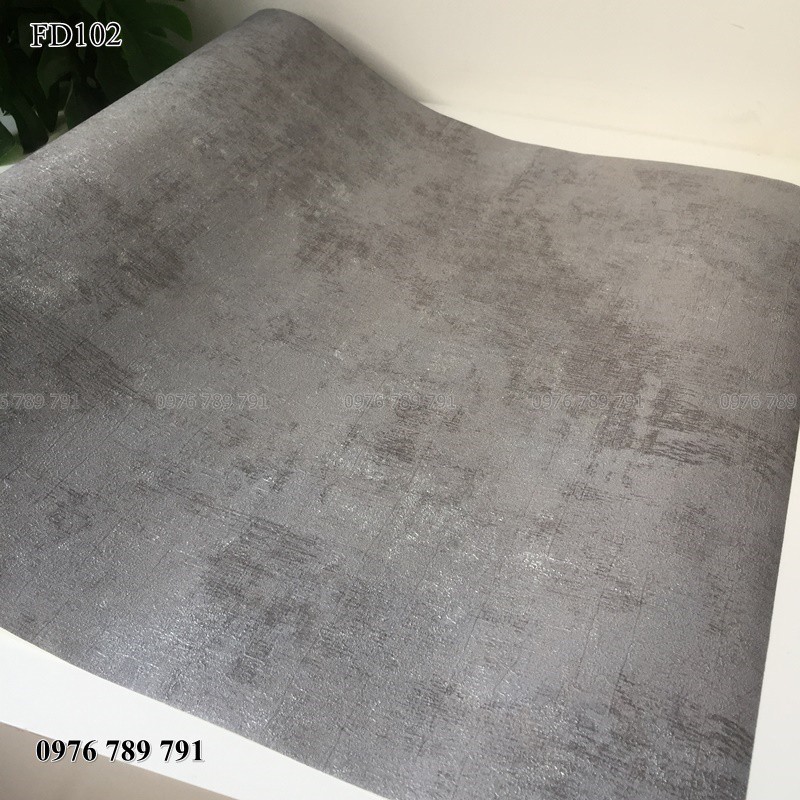 Giấy Dán Tường Giả Xi Măng Bê Tông Khổ 53cm Màu Xám Nhám Lụa Không Keo, Dày Cao Cấp ODINX