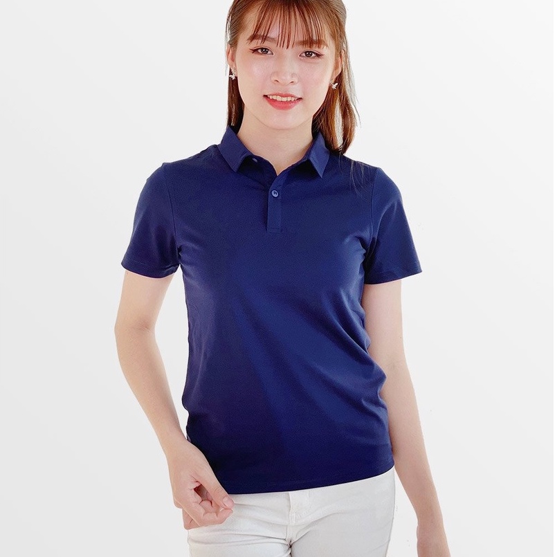 Áo thun nữ Cổ Sơ Mi (Cổ trụ) TOLI, chất cotton 4 chiều mềm mịn, co dãn Xanh Ya