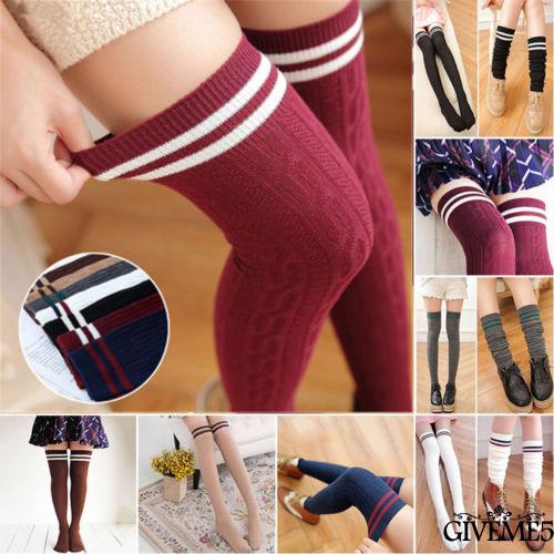 Đôi vớ cotton dài qua gối ấm áp cho nữ