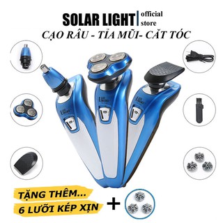 Máy Cạo Râu Sạc Điện Đa Năng 3 Đầu Tỉa Mũi - Tông Đơ - Cạo Râu Thông Minh LINGKE