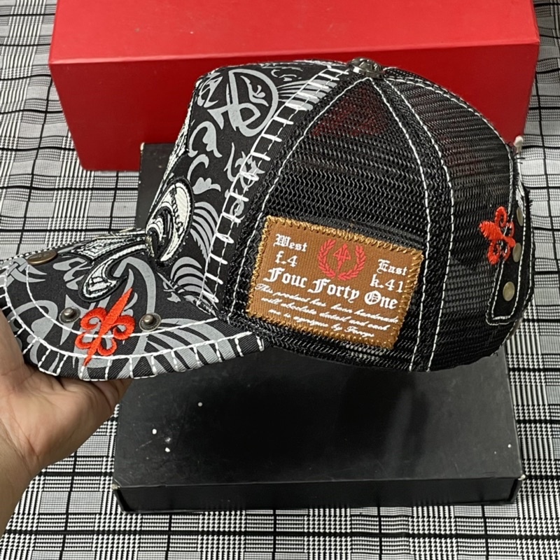 Nón Hiệu FOUR 441 thêu bông four, mũ lưỡi trai phối lưới cao cấp