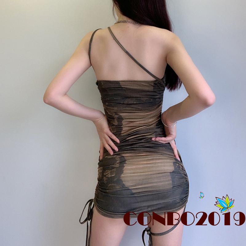 Đầm Ngắn Ôm Dáng Cổ Thuyền Có Dây Rút Phong Cách Cổ Điển Cho Nữ