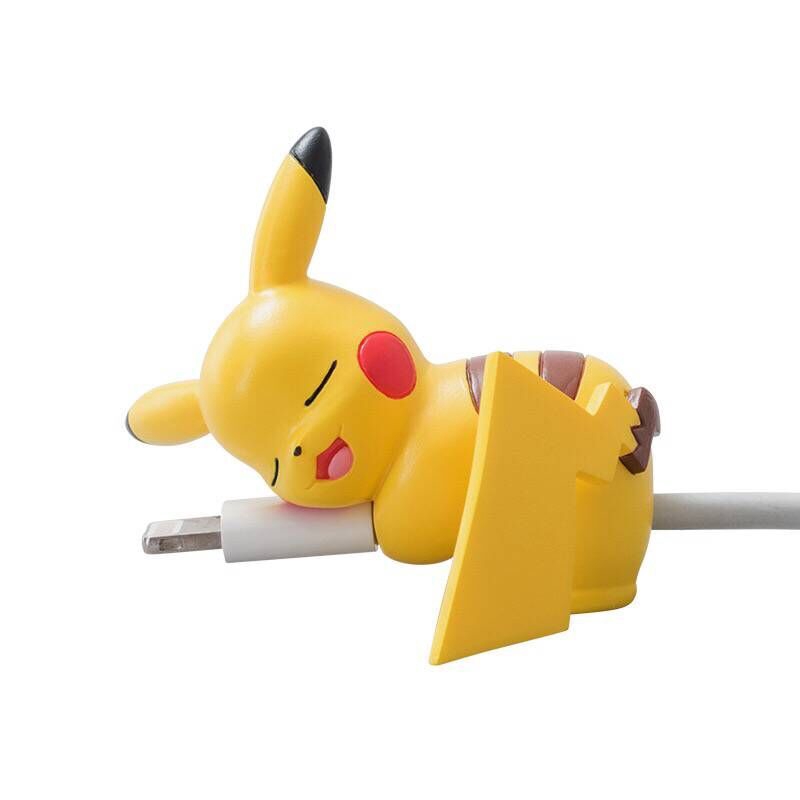Phụ Kiện Bảo Vệ Đầu Dây Cáp Sạc Hình Pikachu Đang Ngủ Dễ Thương