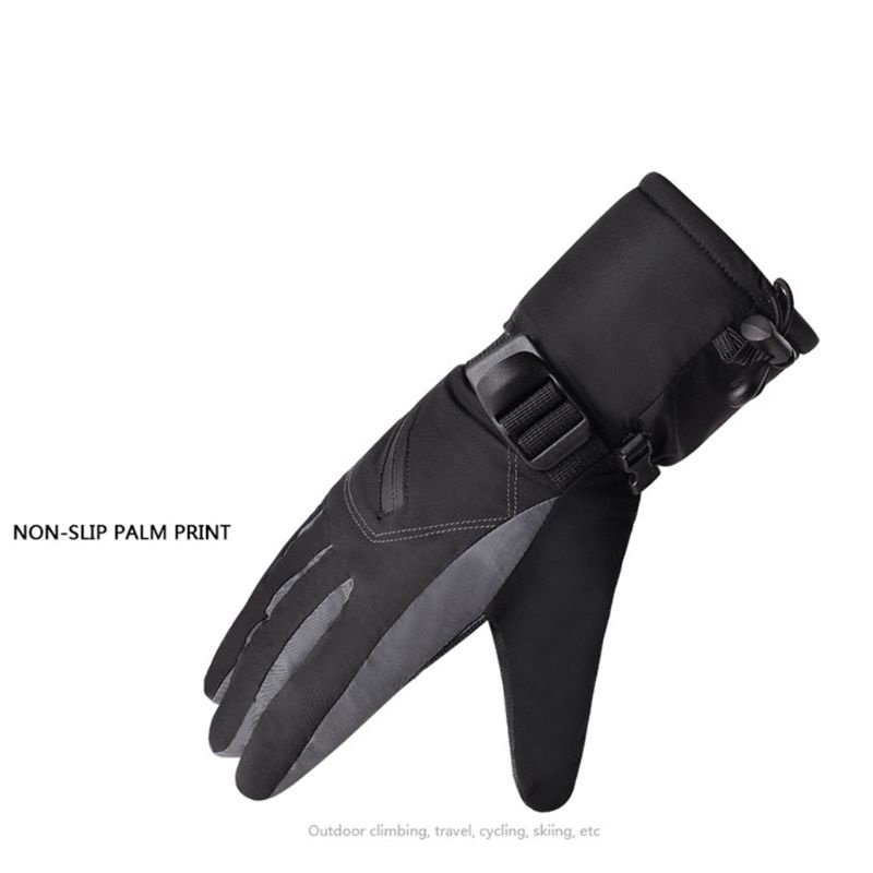 1 Đôi Găng Tay Giữ Ấm Chống Trượt Chống Thấm Nước Có Khóa Kéo Có Thể Điều Chỉnh Dành Cho Nam Nữ