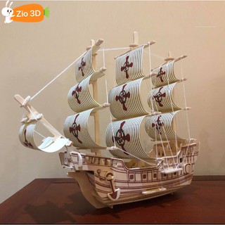 Mô hình lắp ráp gỗ 3D Tàu chiến Maria Santa