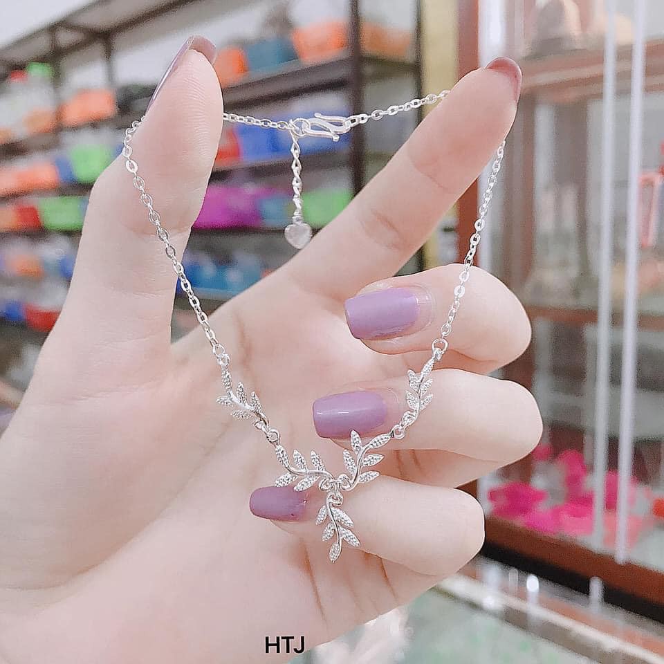 [Ảnh Thật] Lắc chân bạc cho nữ hình lá LC09