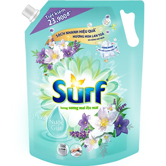 Nước Giặt SURF 3,5kg Hương cỏ diệu kỳ/ Hương sương mai