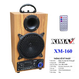 Loa kéo XIMAX XM-160 1 tấc 6, pin 3,7