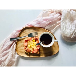 Khay gỗ lệch size lớn bày đồ ăn hoặc bày cafe, trà