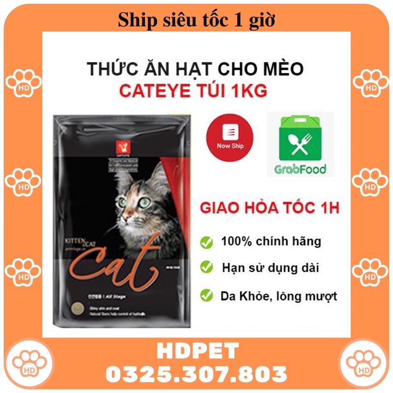 [FREE SHIP] Đồ Ăn Cho Mèo, Hạt Cho Mèo, Hạt catsrang 1kg, Hạt Cateye 1kg